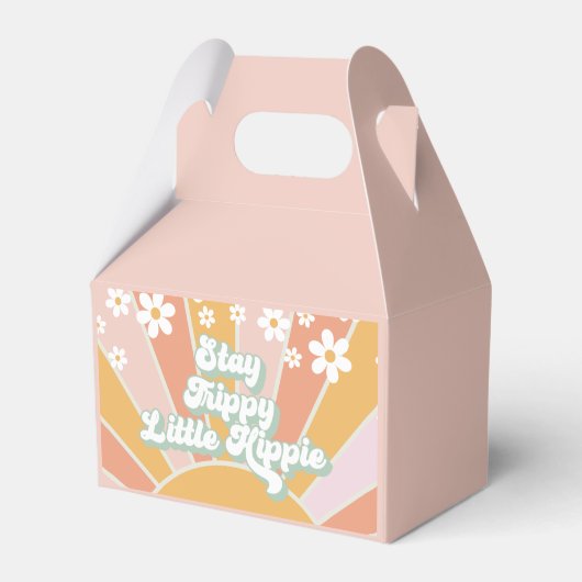 Retro Sunshine Hippie daisy boho bedankt Bedankdoosjes (Voorkant Zijde)