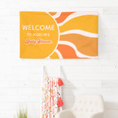 Retro Sunshine jaren 60 Groovy Baby shower Welkom Spandoek (Insitu)