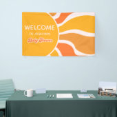 Retro Sunshine jaren 60 Groovy Baby shower Welkom Spandoek (Beurs)