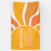 Retro Sunshine jaren 60 Groovy Baby shower Welkom Spandoek (Verticaal)