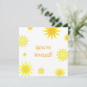 Retro Sunshine - Je bent uitgenodigd Kaart (Staand voorkant)