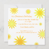 Retro Sunshine - Je bent uitgenodigd Kaart (Achterkant)