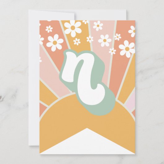 Retro Sunshine madelief boho bloem Banner N Kaart (Voorkant)