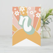 Retro Sunshine madelief boho bloem Banner N Kaart (Staand voorkant)
