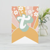 Retro Sunshine madeliefje boho bloemen Banner T Kaart (Staand voorkant)
