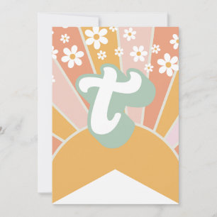 Retro Sunshine madeliefje boho bloemen Banner T Kaart