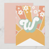 Retro Sunshine madeliefje boho bloemen Banner W Kaart (Voorkant / Achterkant)