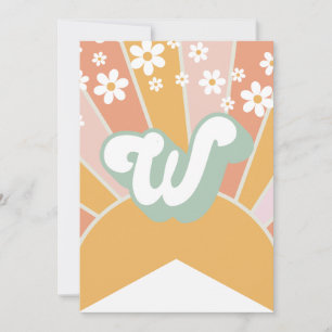Retro Sunshine madeliefje boho bloemen Banner W Kaart