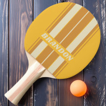Retro Sunshine Mosterd Bord Strepen met Naam