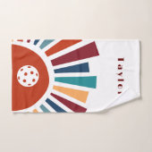 Retro Sunshine Oranje White Green Pickleball Towel Handdoek (Handdoek)