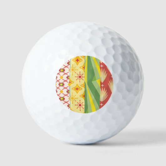 Retro Sunshine Patterns – Bold Colorful Golfballen (Voorkant)