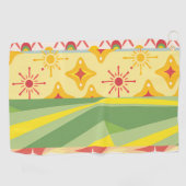 Retro Sunshine Patterns – Bold Colorful  Golfhanddoek (Horizontaal)