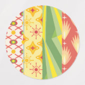 Retro Sunshine Patterns – Bold Colorful  Labels (Design 1)