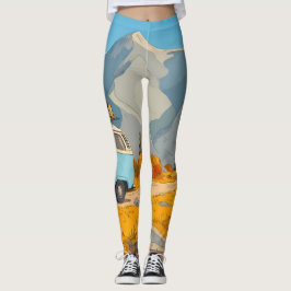 Retro Sunshine Patterns – Bold Colorful  Leggings