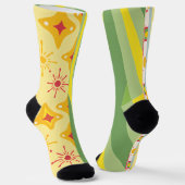 Retro Sunshine Patterns – Bold Colorful  Sokken (Gebogen)