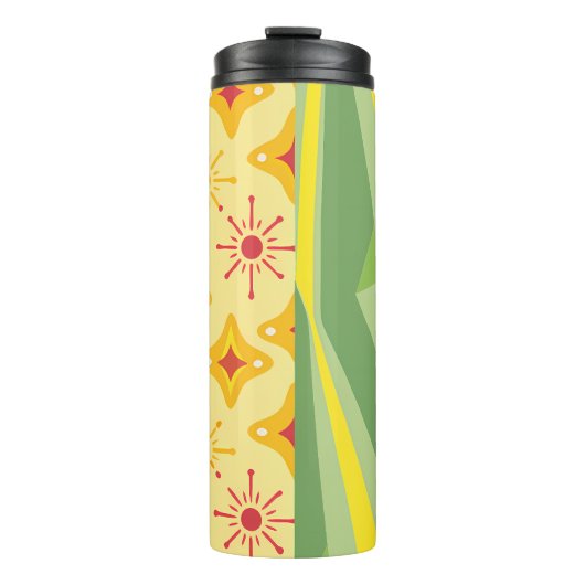 Retro Sunshine Patterns – Bold Colorful  Thermosbeker (Voorkant)