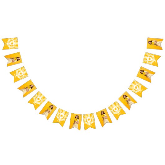 Retro Sunshine Pickleball Bruids-Shower Foto Vlaggetjes (Alle)