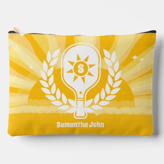 Retro Sunshine Pickleball Bruiloft Feest Etui (Voorkant)