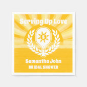 Retro Sunshine Pickleball Bruiloft Feest Servet (Voorkant)