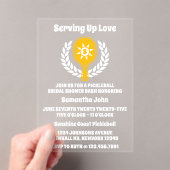 Retro Sunshine Pickleball Vrijgezellenfeest Acryl Uitnodigingen (Insitu (Draagbaar))