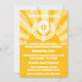 Retro Sunshine Pickleball Vrijgezellenfeest Kaart (Voorkant)