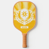 Retro Sunshine Pickleball Vrijgezellenfeest Pickleball Paddle (Voorkant)