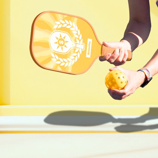 Retro Sunshine Pickleball Vrijgezellenfeest Pickleball Paddle