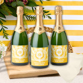 Retro Sunshine Pickleball Vrijgezellenfeest Sparkling Wijnetiket