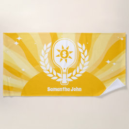 Retro Sunshine Pickleball Vrijgezellenfeest Strandlaken