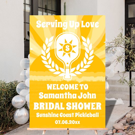 Retro Sunshine Pickleball Vrijgezellenfeest Welkom Acryl Bord