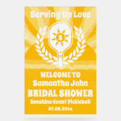 Retro Sunshine Pickleball Vrijgezellenfeest Welkom Acryl Bord (Voorkant)