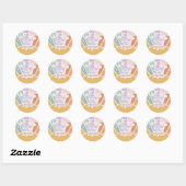 Retro Sunshine Rainbow Daisy 3e verjaardag Ronde Sticker (Vel)