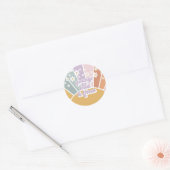 Retro Sunshine Rainbow Daisy 3rd Birthday Ronde Sticker (Envelop)
