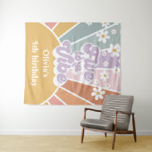 Retro Sunshine Rainbow Five is een Vibe Wandkleed (In Situ (horizontaal))