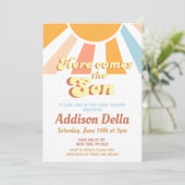 Retro Sunshine Sun Theme Boy Baby shower Kaart (Staand voorkant)