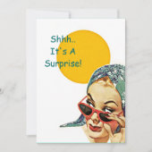 Retro  Sunshine Surprise Party Invitation Kaart (Voorkant)