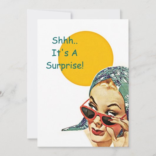 Retro  Sunshine Surprise Party Invitation Kaart (Voorkant)