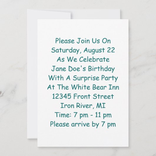 Retro  Sunshine Surprise Party Invitation Kaart (Achterkant)