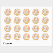 Retro Sunshine Twee Groovy Daisy Verjaardag Ronde Sticker (Vel)