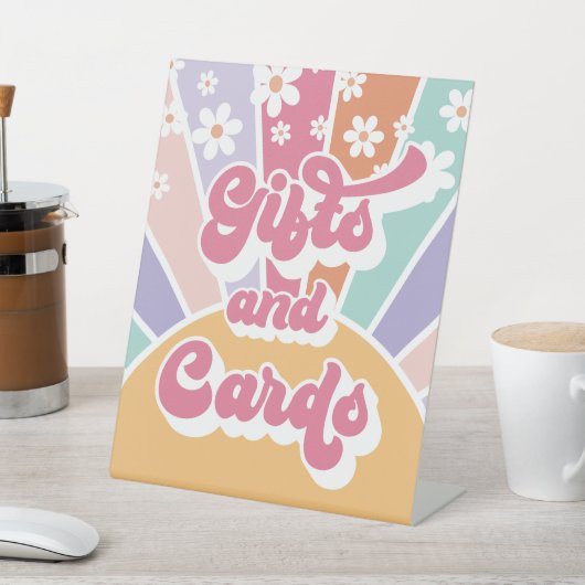 Retro Sunshine Verjaardag Gift Tafel Reclamebord Met Voetstuk (Insitu)