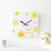 Retro Sunshine Vierkante Klok (Huis)