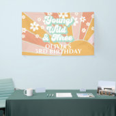 Retro Sunshine Young Wild Three Daisy Birthday Spandoek (Beurs)