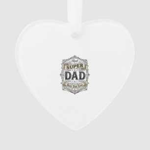 Retro Super Dad Badge T-shirt Ontwerp_1 Ornament