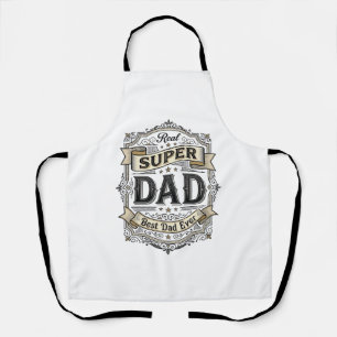 Retro Super Dad Badge T-shirt Ontwerp_1 Schort