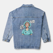 Retro  Super Hero Verpleegster Denim Jas Denim Jacket (Achterkant)