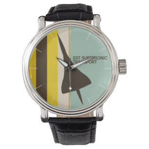 Retro Super Sonic Transport Vliegtuig Horloge