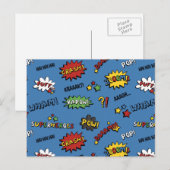 Retro Superheld Kinder Patroon Briefkaart (Voorkant / Achterkant)