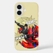 Retro superheldenpersonage Case-Mate iPhone case (Achterkant)