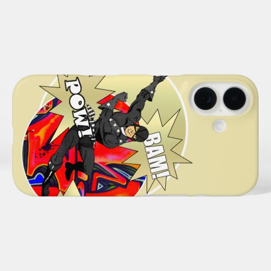 Retro superheldenpersonage Case-Mate iPhone case (Achterkant (horizontaal))
