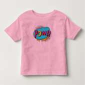 Retro Superhero Comics Actie Blurb POW Kinder Shirts (Voorkant)